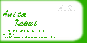 anita kapui business card